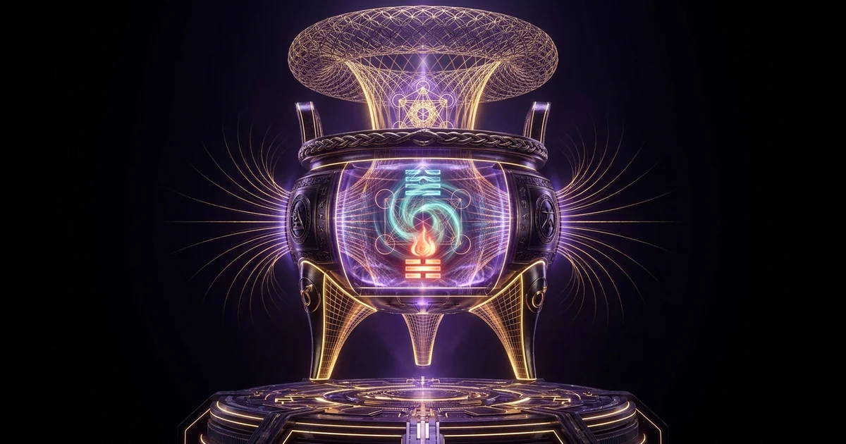 Cover illustration for treatise: Human Design Gate 50 The Cauldron (Ding): Archetypal Law