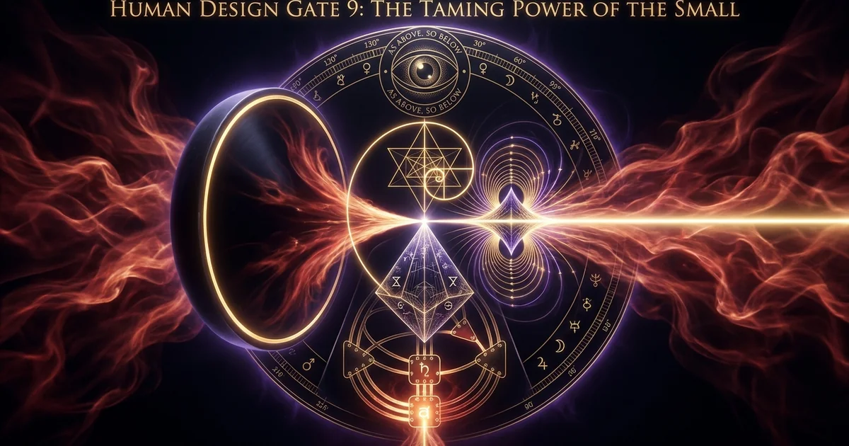 Cover illustration for treatise: Human Design Gate 9 The Taming Power of the Small: Focus