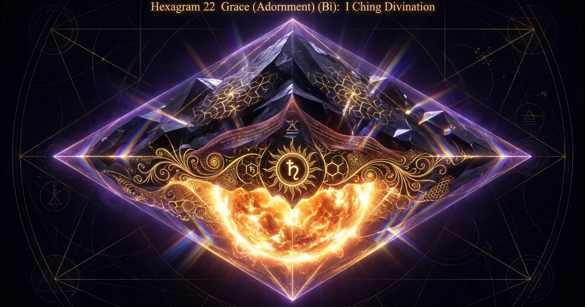 Cover illustration for treatise: Hexagram 22 Grace (Adornment) Iching Meaning and Form
