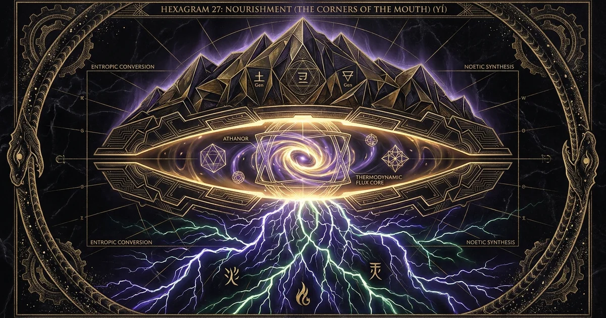 Cover illustration for treatise: Hexagram 27 Nourishment (The Corners Of The Mouth) Iching