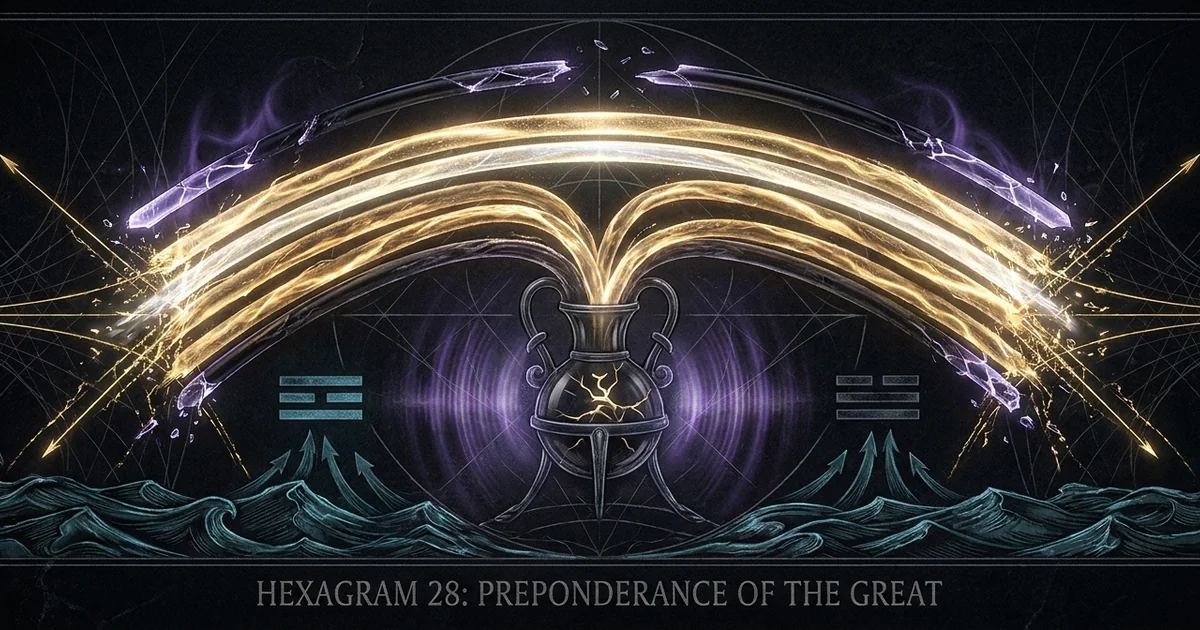 Cover illustration for treatise: Hexagram 28 Preponderance of the Great IChing Meaning