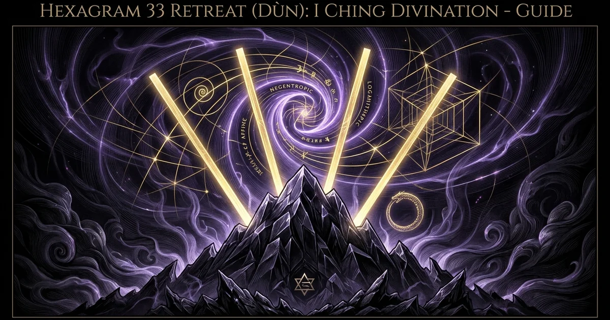 Cover illustration for treatise: The Hexagram 33 Retreat Iching Meaning & Cybernetics