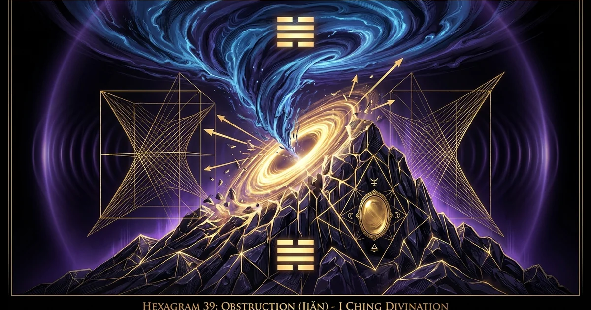 Cover illustration for treatise: Hexagram 39 Obstruction IChing Meaning: Systemic Study