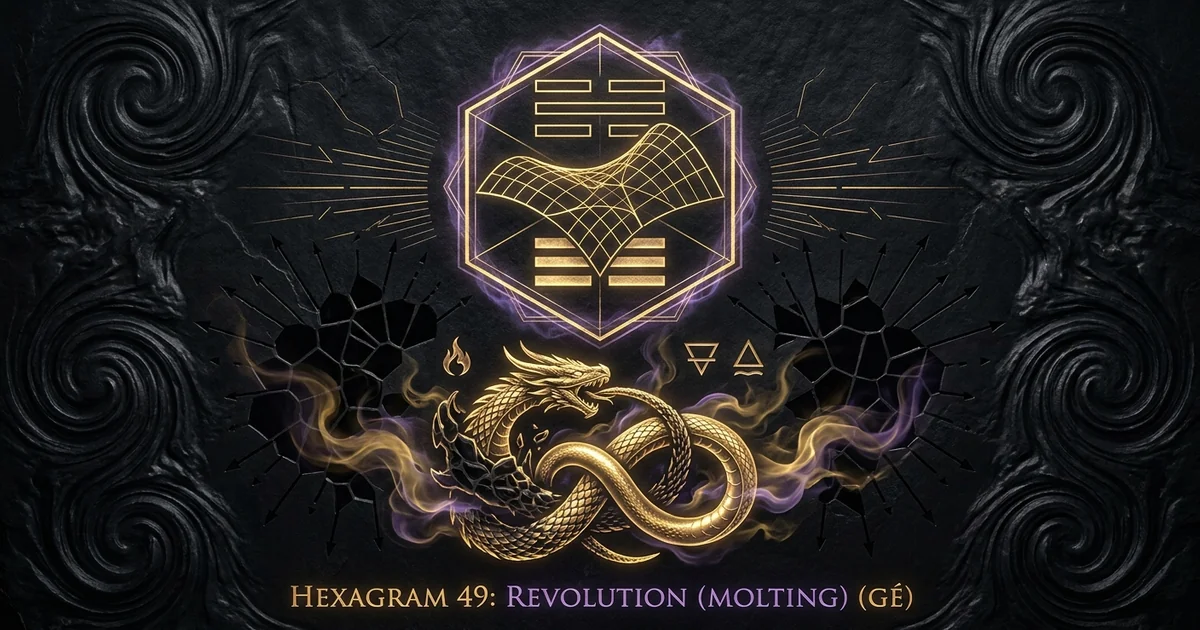 Cover illustration for treatise: Hexagram 49 Revolution (Molting) IChing Meaning Analysis