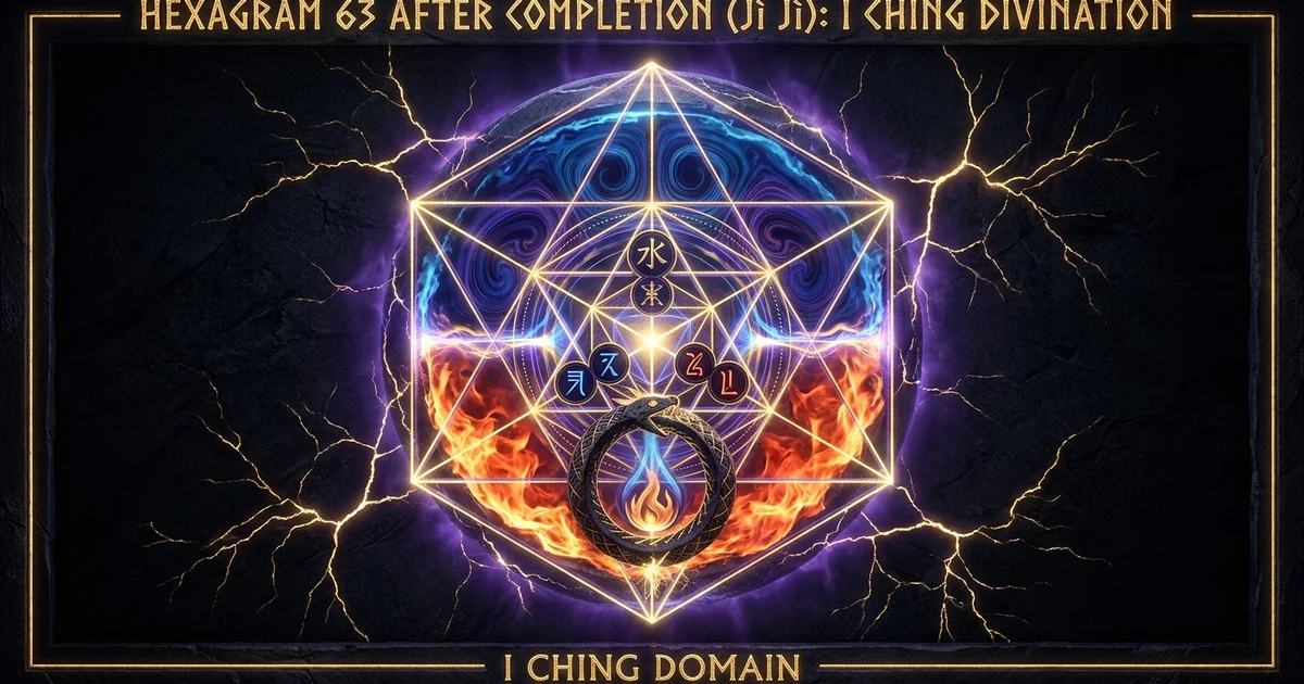 Cover illustration for treatise: Hexagram 63 After Completion Iching Meaning and Entropy