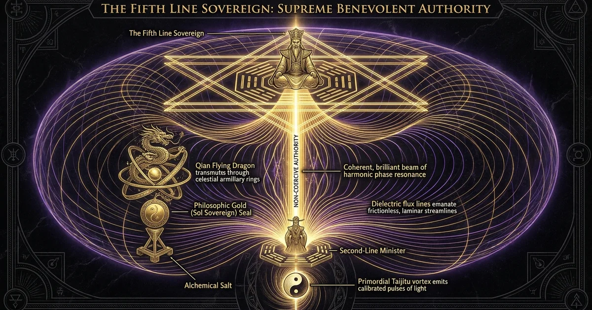 Cover illustration for treatise: The Fifth Line Sovereign Iching Supreme Position Analysis