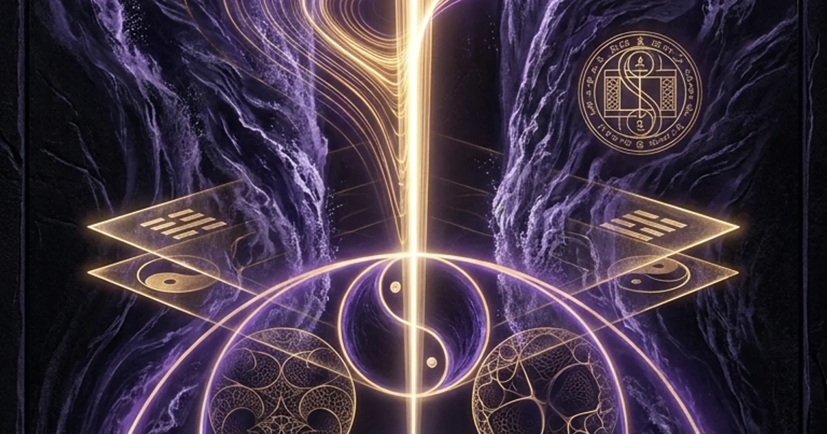 Cover illustration for treatise: The Trigram Kan Water Danger Abyssal Wisdom IChing Study