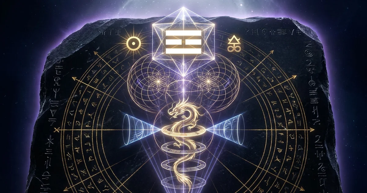 Cover illustration for treatise: Trigram Qian Heaven Creative Energy IChing Cosmology