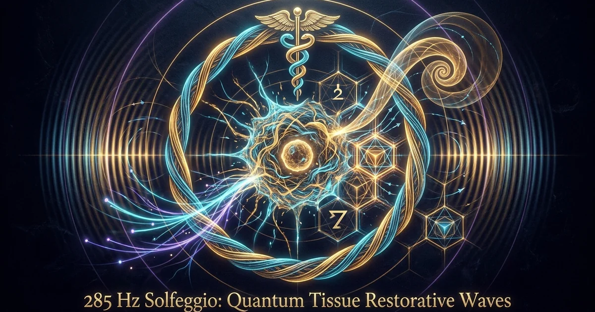 Cover illustration for treatise: 285 Hz Solfeggio Frequency Tissue Regeneration Cellular