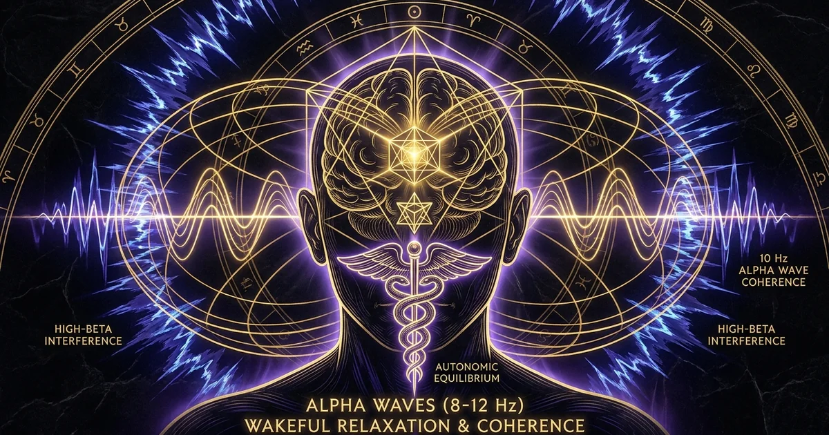 Cover illustration for treatise: Alpha Brainwaves: Wakeful Relaxation Neural Flow State