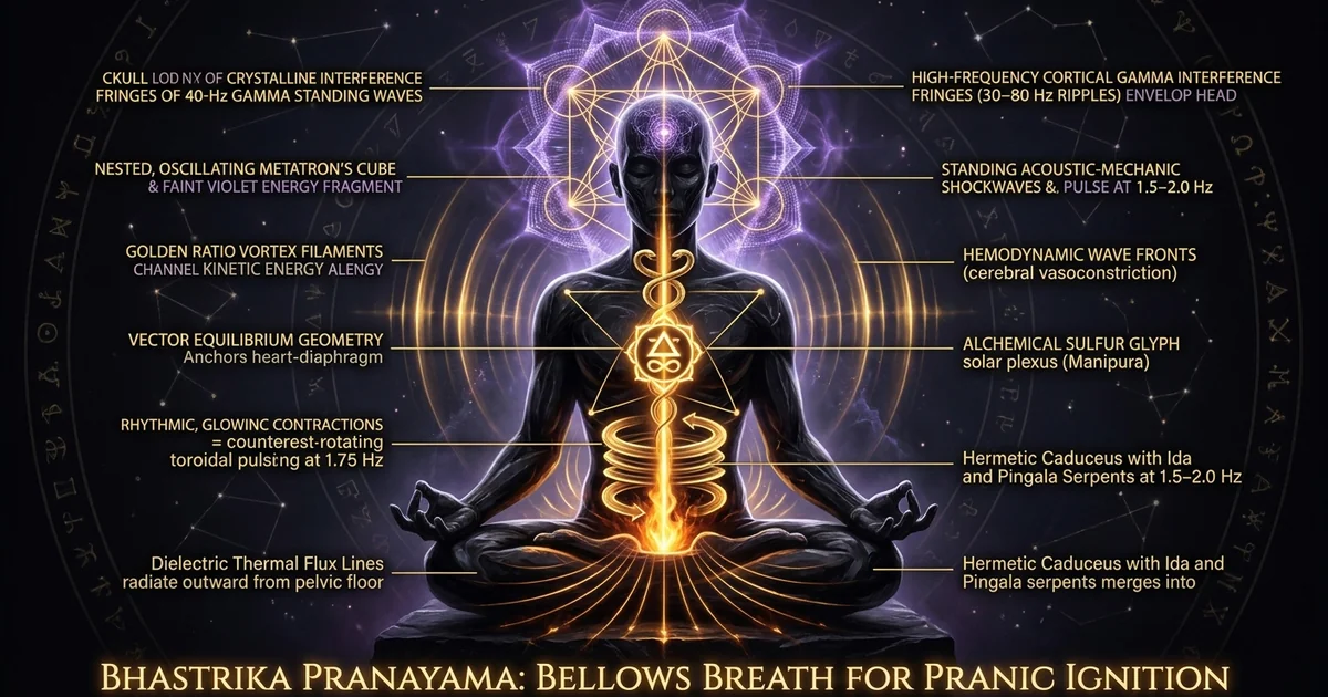 Cover illustration for treatise: Bhastrika Pranayama: Bellows Breath Kundalini Energy Heat