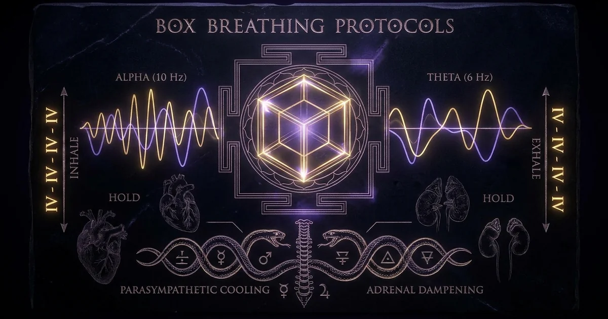 Cover illustration for treatise: Box Breathing Samavritti 4-4-4-4 Autonomic Stress Regulation