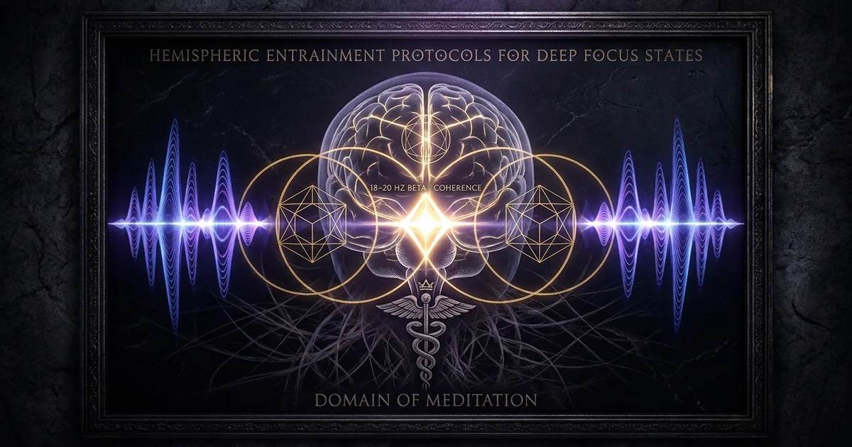 Cover illustration for treatise: The Hemispheric Acoustic Entrainment Focus ADHD Protocol