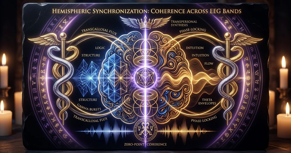 Cover illustration for treatise: Hemispheric Synchronization Whole Brain Coherence EEG