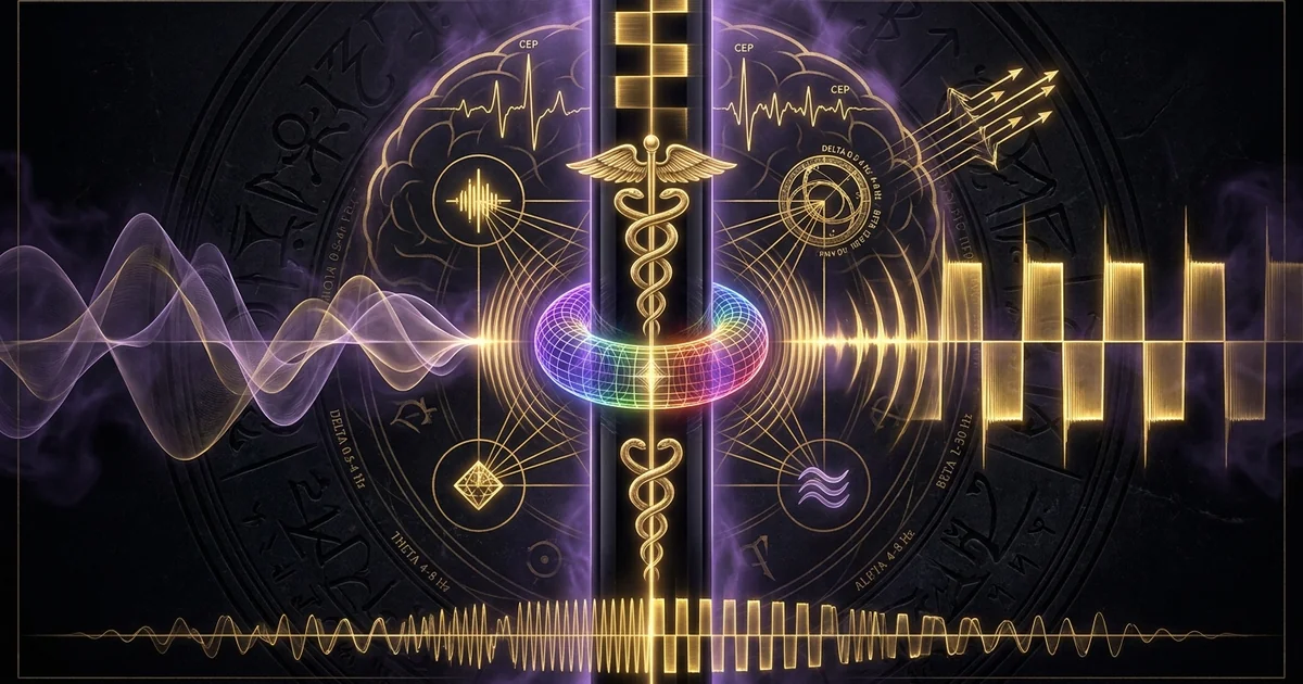 Cover illustration for treatise: Isochronic Tones vs Binaural Beats Amplitude Modulation