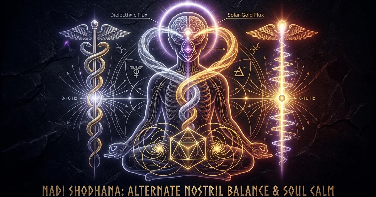 Cover illustration for treatise: Nadi Shodhana Pranayama Alternate Nostril Breathing