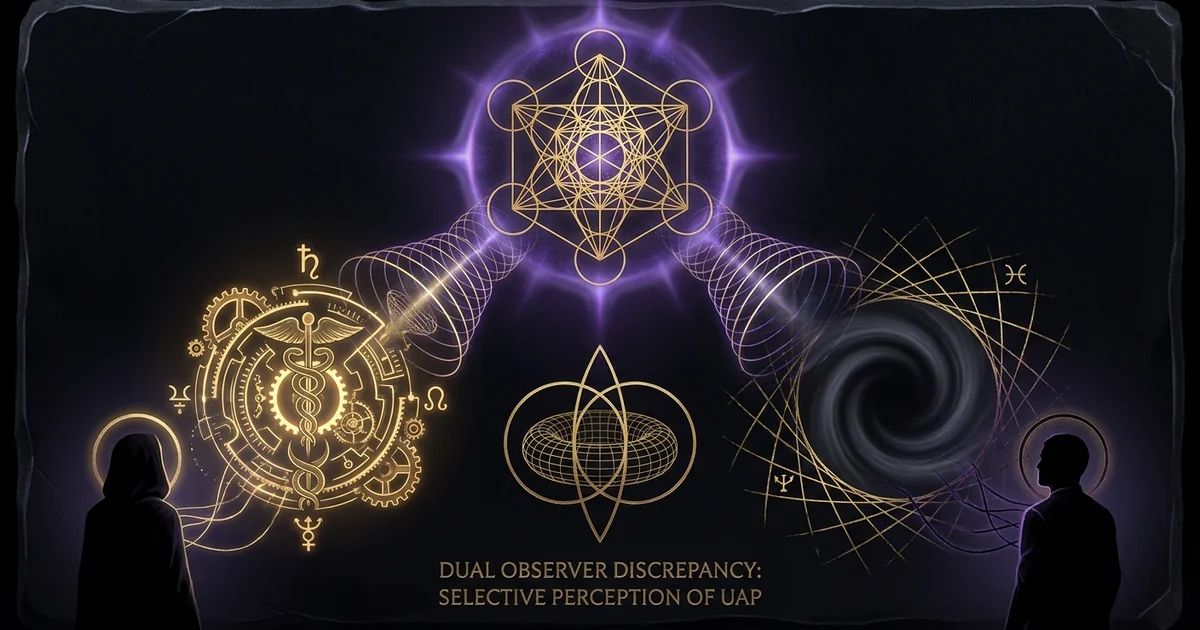 Cover illustration for treatise: Dual Observer Discrepancy Uap Selective Perception