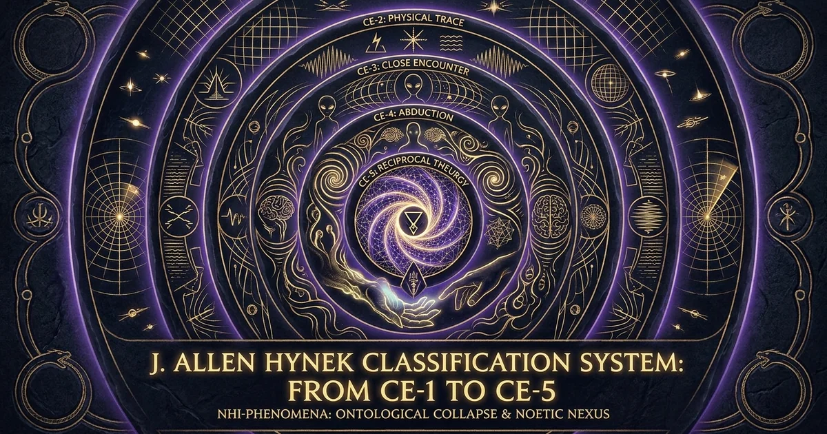 Cover illustration for treatise: J Allen Hynek Close Encounters Classification Ce1 Ce2 Ce3