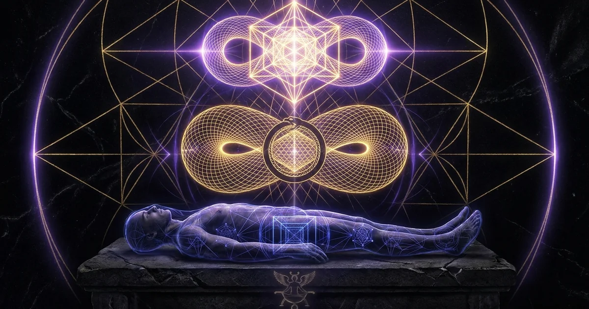 Cover illustration for treatise: Precognitive Dreams Uap Sightings Retrocausality Encounter