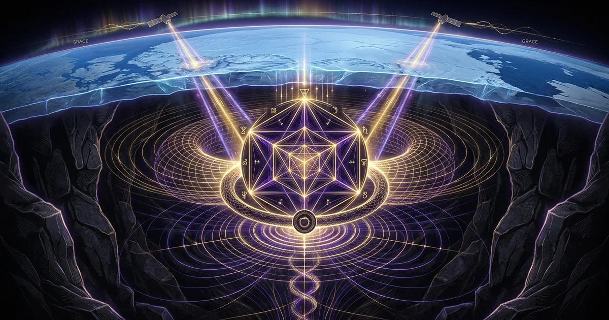 Cover illustration for treatise: Subsurface Gravity Anomalies Grace Satellite Antarctica
