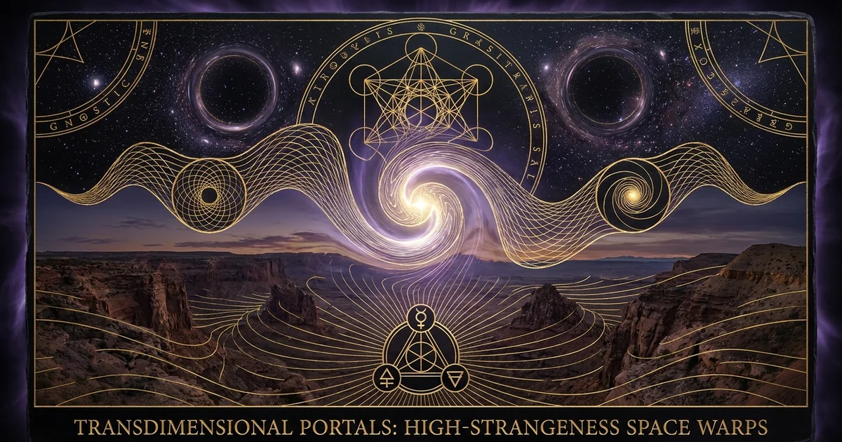 Cover illustration for treatise: TransdimensionalPortalsSkinwalkerRanchWormholesSpaceWarpsUAP