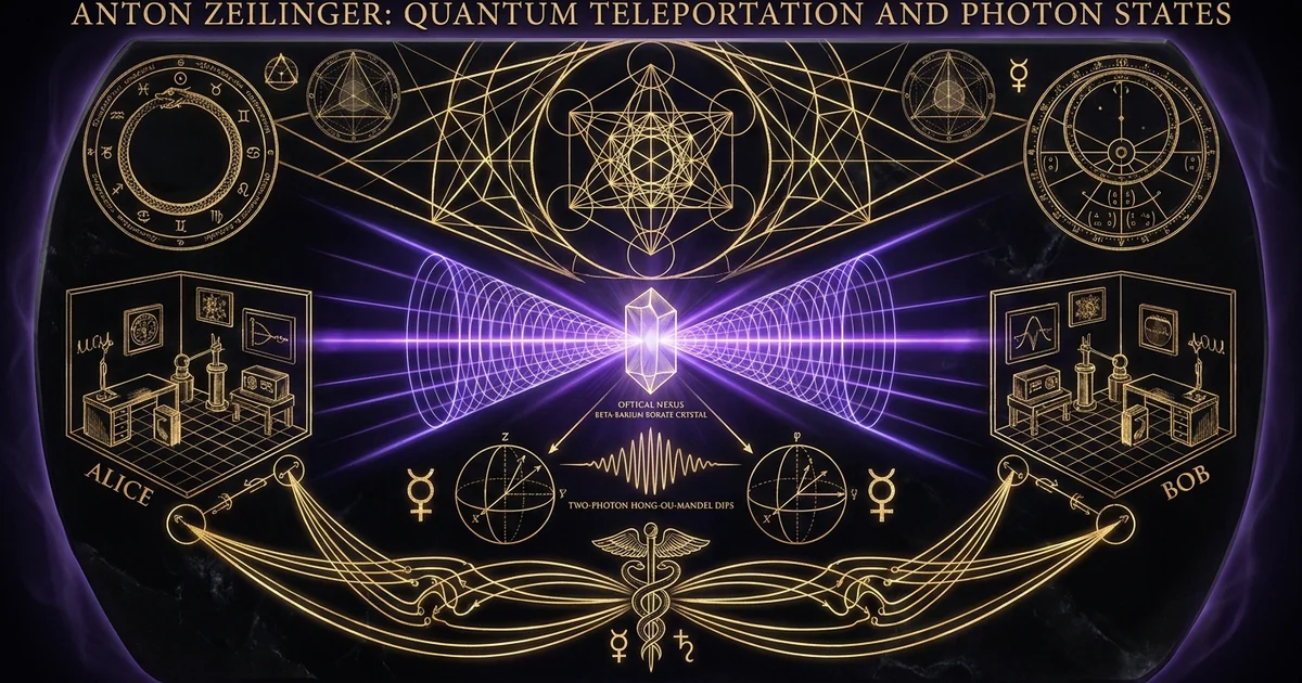 Cover illustration for treatise: Quantum Teleportation Anton Zeilinger GHZ States Multiphoton