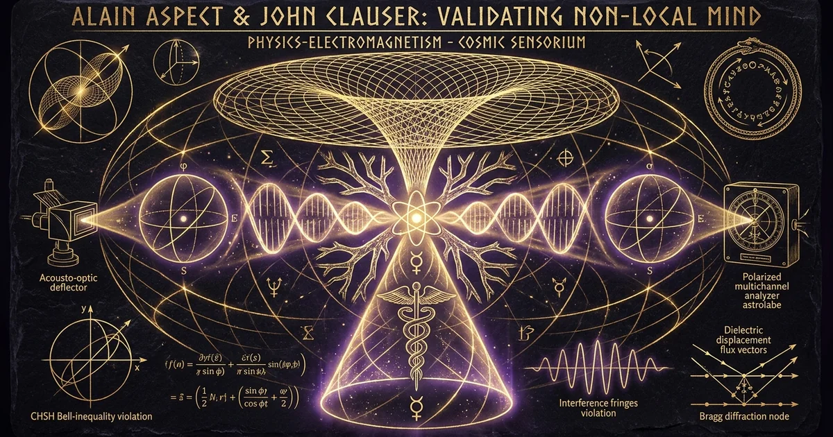 Cover illustration for treatise: Alain Aspect John Clauser Nobel Prize Physics 2022