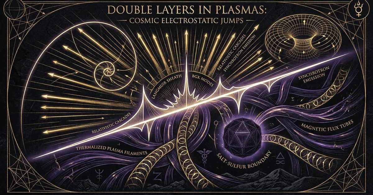 Cover illustration for treatise: Plasma Double Layers Electric Fields Cosmic Particle