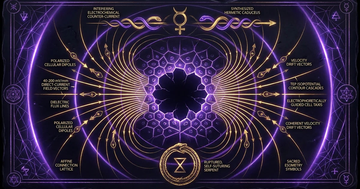 Cover illustration for treatise: Endogenous Electric Fields Wound Healing Galvanotaxis Cell