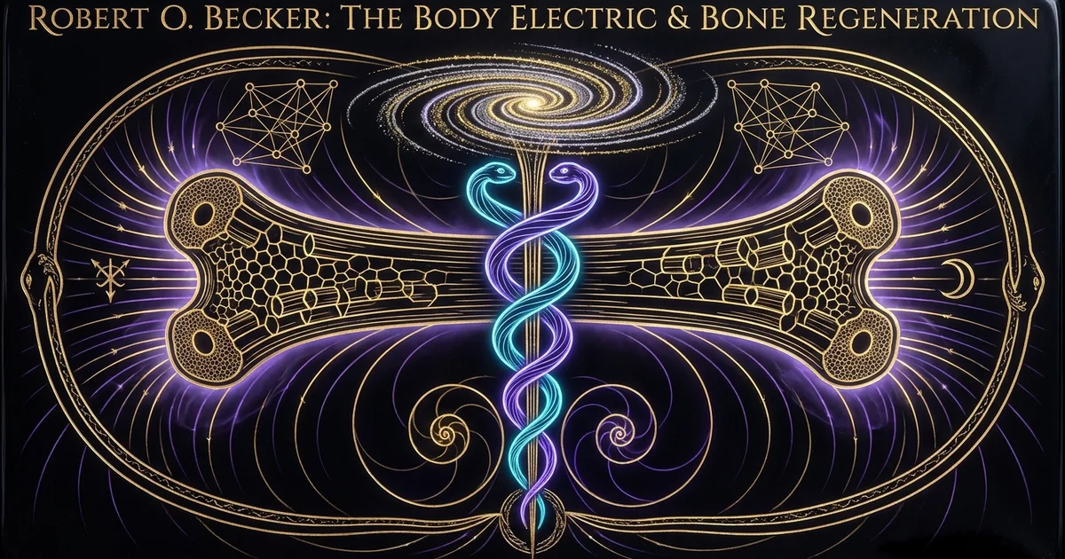 Cover illustration for treatise: Robert O Becker The Body Electric Perineural Dc System