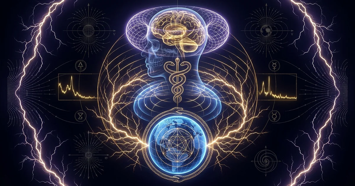Cover illustration for treatise: Schumann Resonance 7.83 Hz Ionospheric Cavity Human Alpha