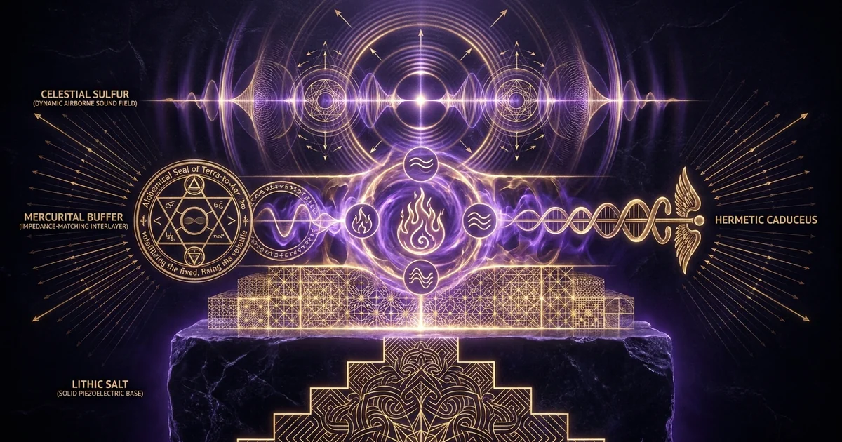 Cover illustration for treatise: Acoustic Impedance Matching Z Rho C Reflection Transmission