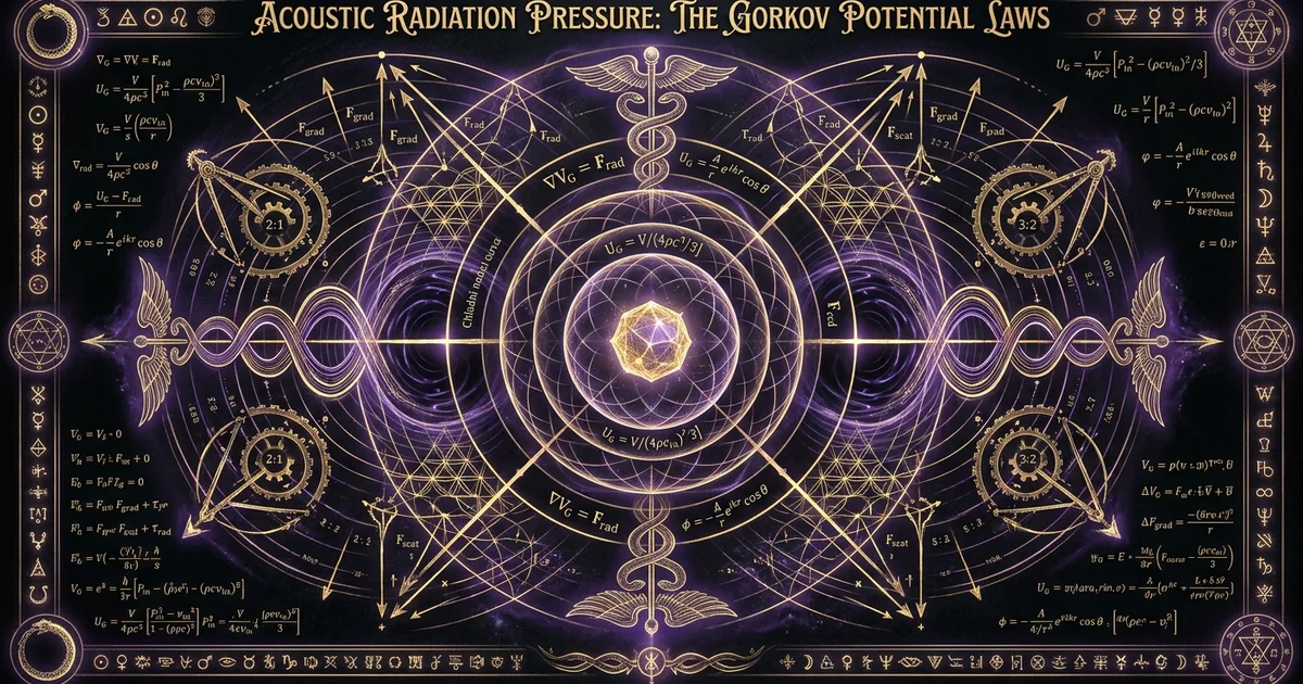 Cover illustration for treatise: Gorkov Potential Acoustic Radiation Force Small Spheres