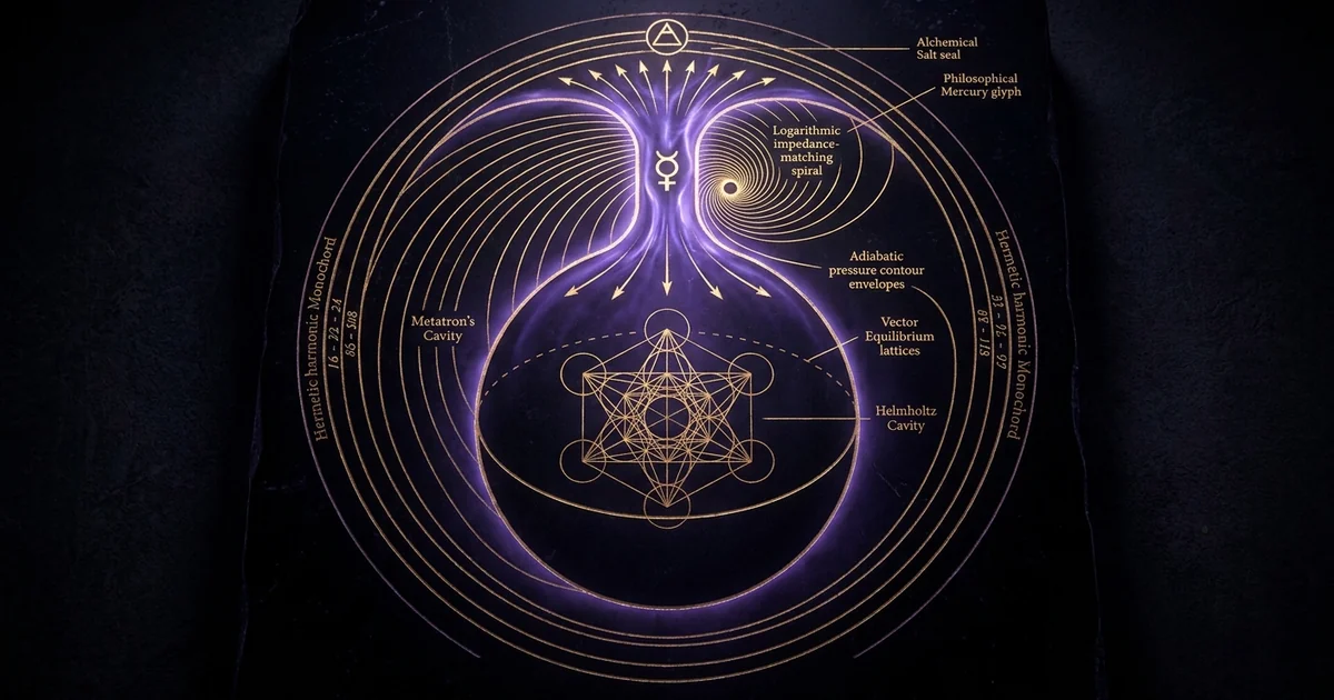 Cover illustration for treatise: Helmholtz Resonator Acoustic Cavity Equation Frequency