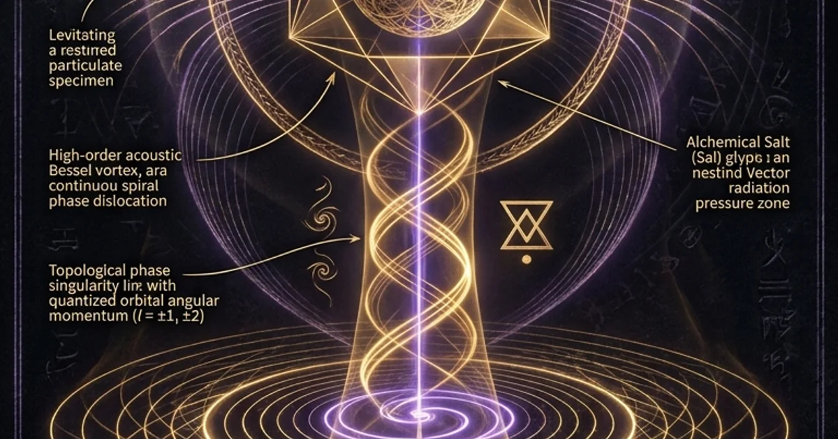Cover illustration for treatise: Acoustic Tractor Beam Pulling Force Sound Waves: Marston