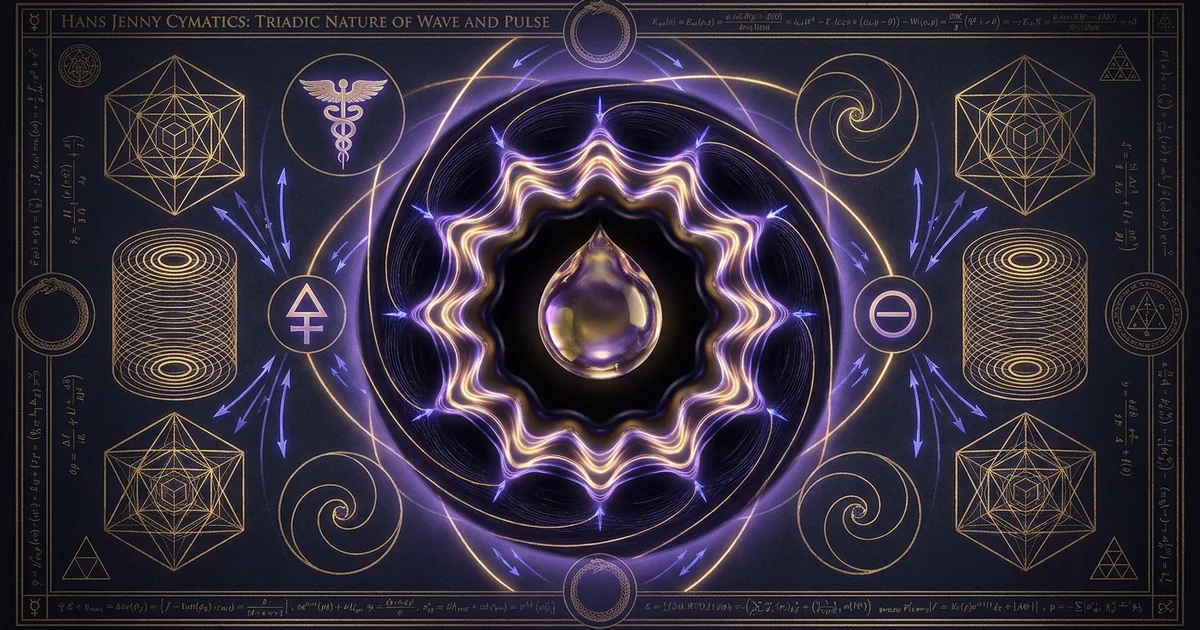 Cover illustration for treatise: Hans Jenny Cymatics: Triadic Nature of Wave, Form, Pulse
