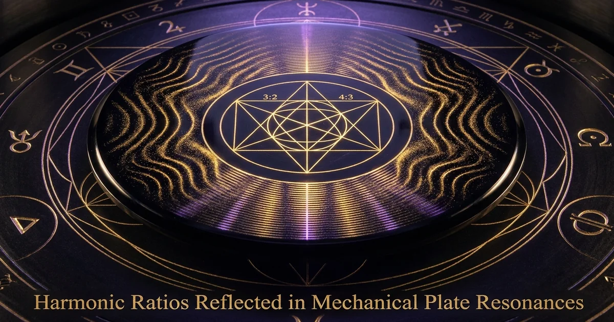 Cover illustration for treatise: Harmonic Ratios Plate Resonance Overtone Spectrum Chladni