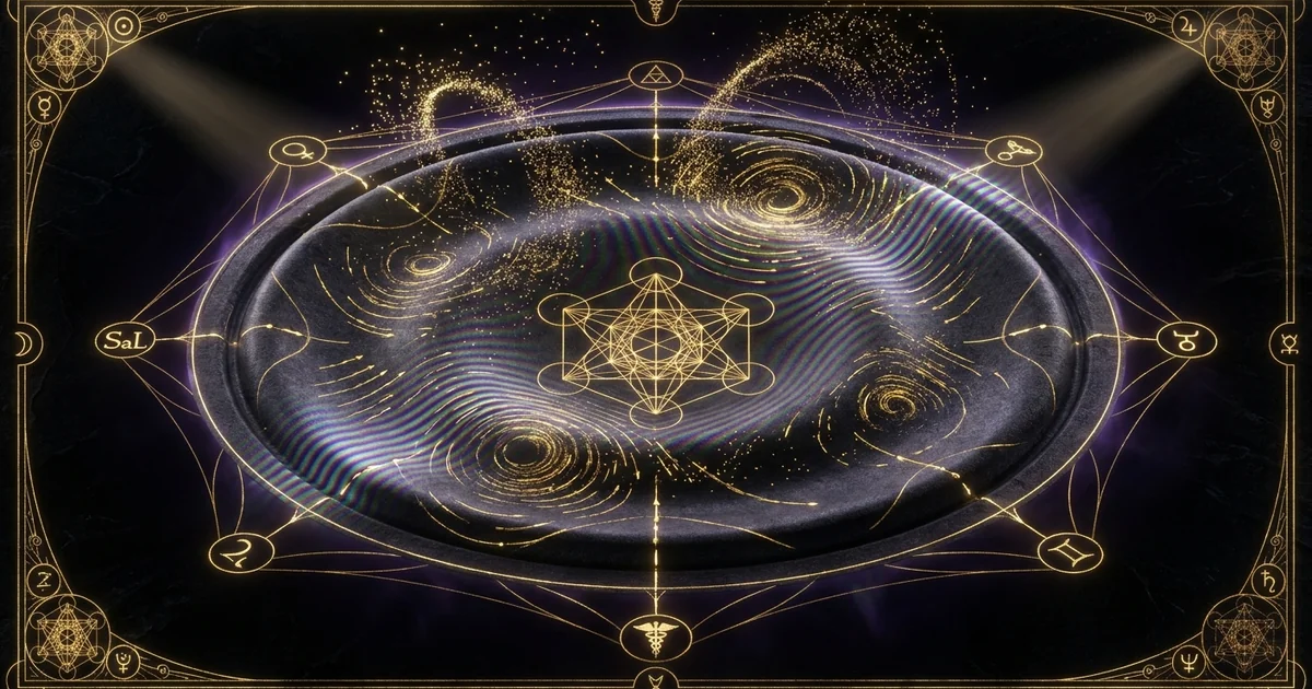 Cover illustration for treatise: High Speed Photography Particle Trajectories Vibrating