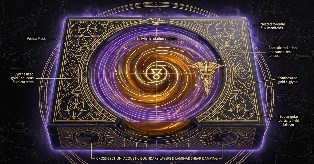 Cover illustration for treatise: Glycerin Fluid Vortices Low Frequency Sound Waves: Jenny