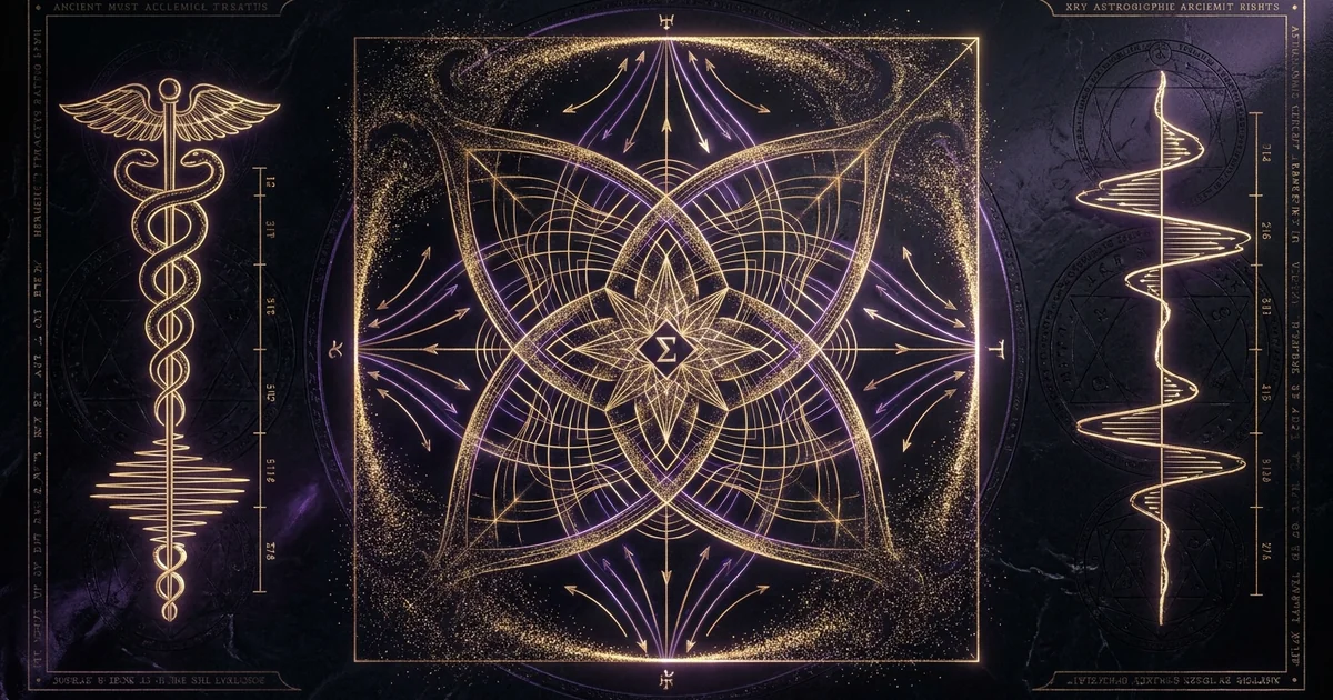Cover illustration for treatise: Polyphonic Geometric Interactions Dual Frequency Chladni