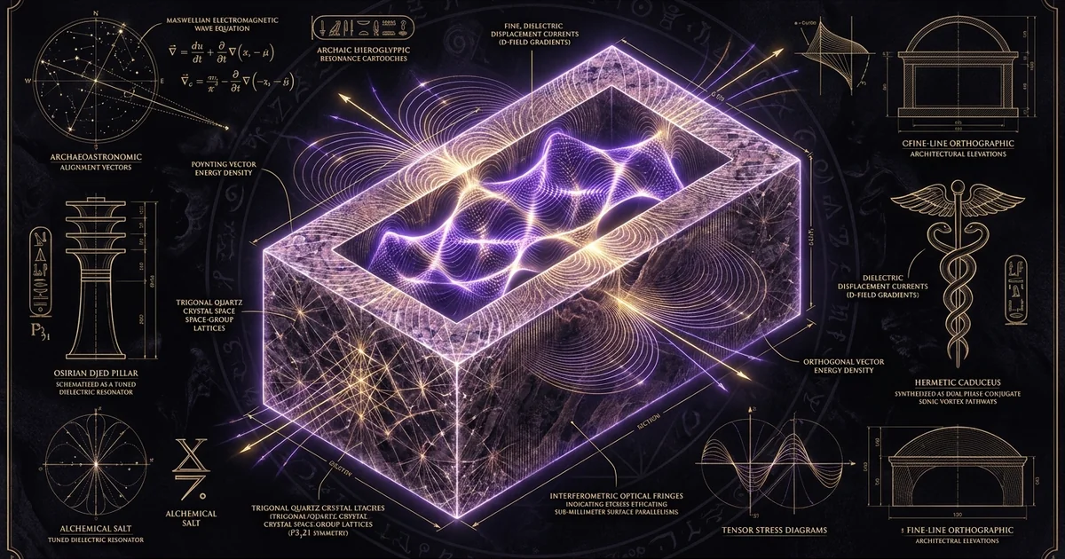 Cover illustration for treatise: Granite Sarcophagus Acoustic Resonance Quartz Piezo