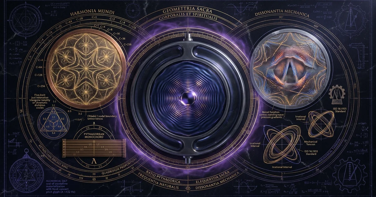 Cover illustration for treatise: 432 vs 440Hz Tuning Concert Pitch Objective Acoustic Physics