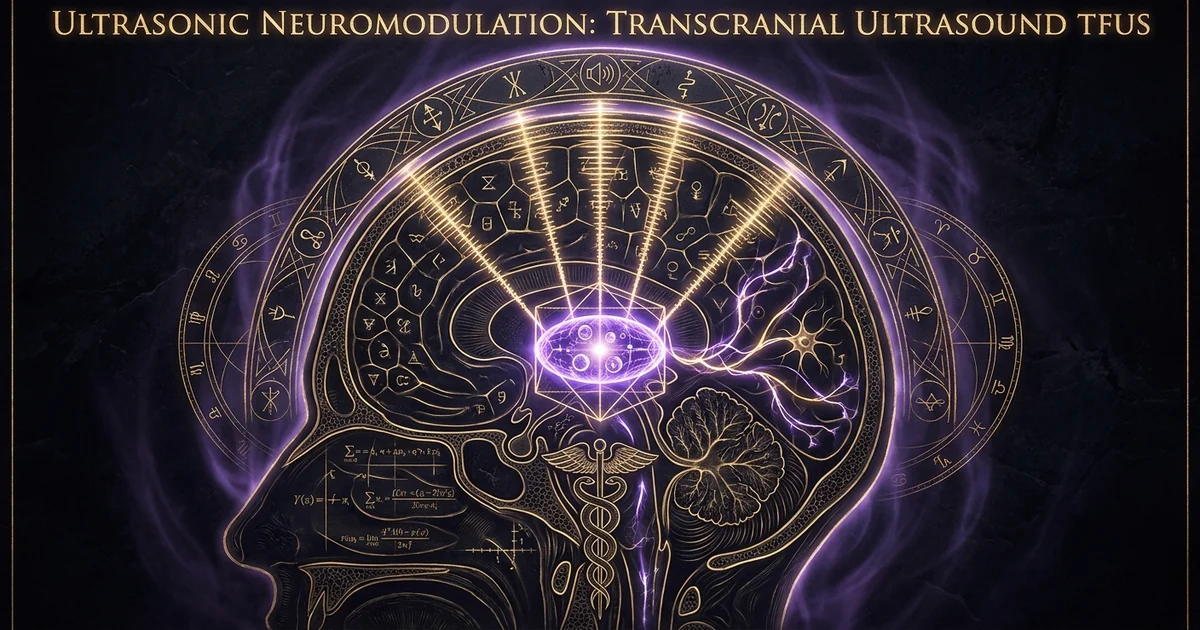 Cover illustration for treatise: Transcranial Focused Ultrasound Neuromodulation Tfus Deep