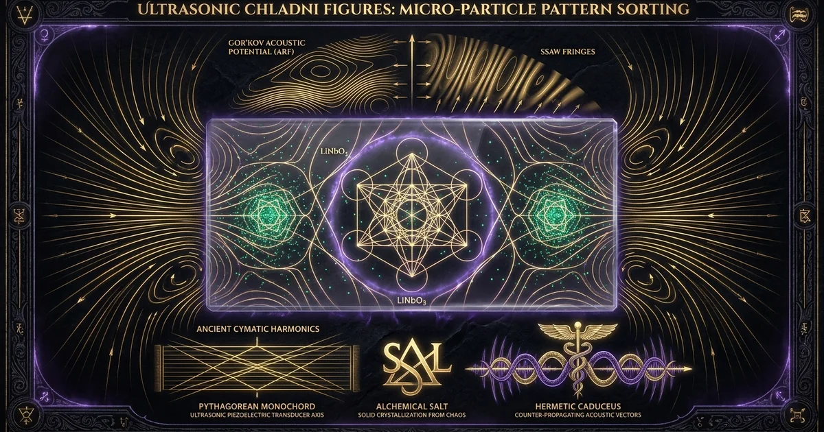 Cover illustration for treatise: Ultrasonic Chladni Figures Micro Particle Assembly Acoustic
