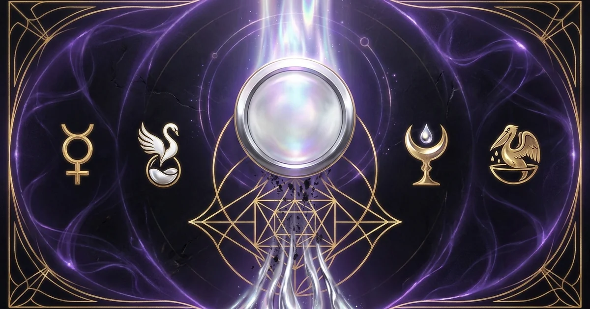 Cover illustration for treatise: Albedo White Work Ablution Purification Lunar Soul Silver