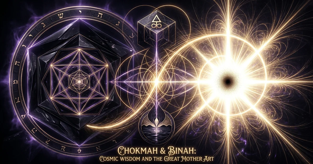 Cover illustration for treatise: Kabbalah Supernals: Chokmah Binah Aima Cosmic Father Mother