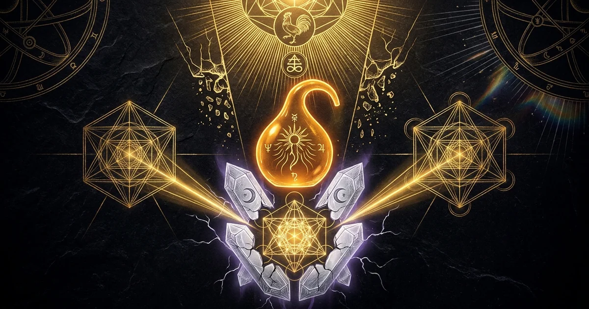 Cover illustration for treatise: Citrinitas Yellow Work Solar Dawn Awakening Golden
