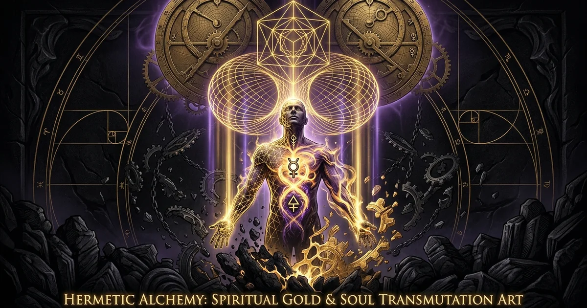 Cover illustration for treatise: Hermetic Alchemy Spiritual Gold Internal Transmutation Soul