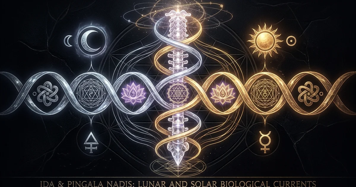 Cover illustration for treatise: Ida Pingala Nadis Lunar Solar Left Right Nostril Subtle
