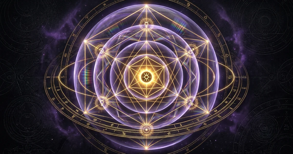 Cover illustration for treatise: Kepler Mysterium Cosmographicum Nested Platonic Solids
